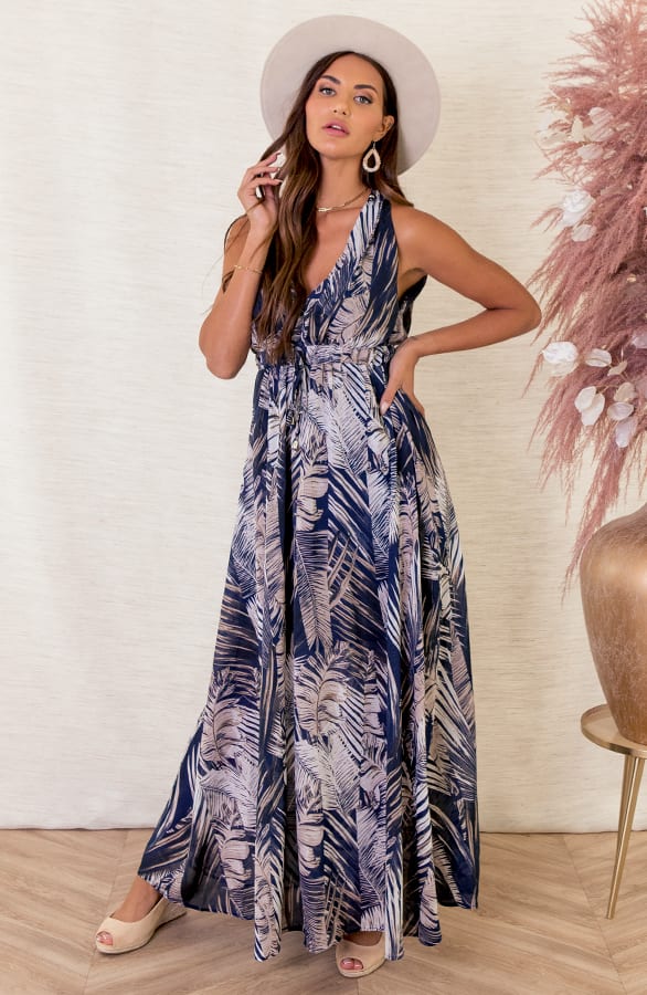 Maxi Safari Jurk Christel Blauw – shoparchief