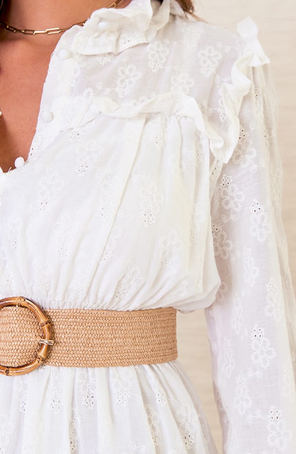 Midi Bloemen Jurk Esmé Wit – shoparchief — foto 3