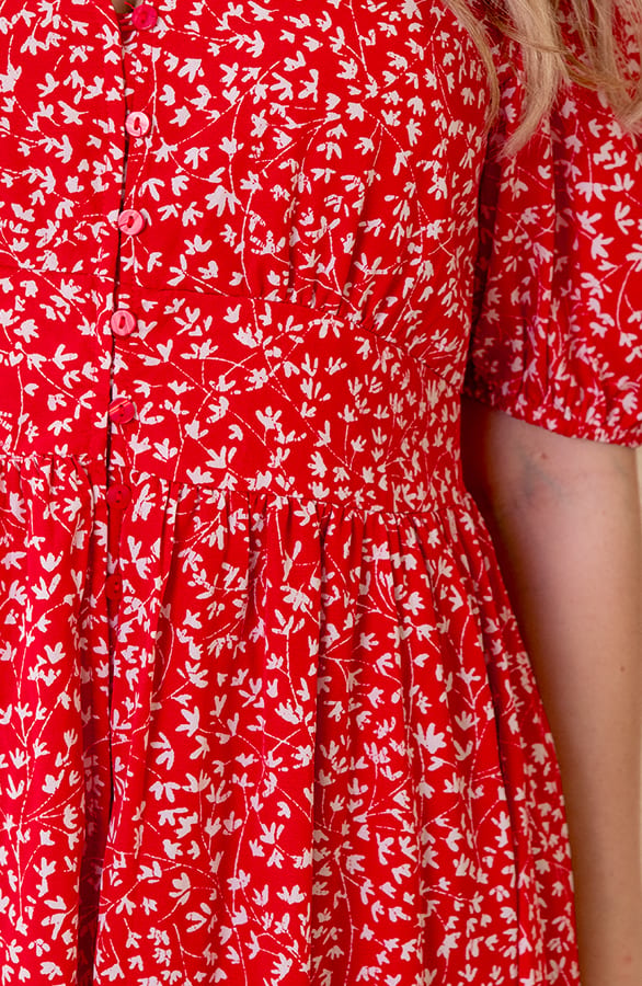 Midi Knoopjes Jurk Djill Rood – shoparchief — foto 4