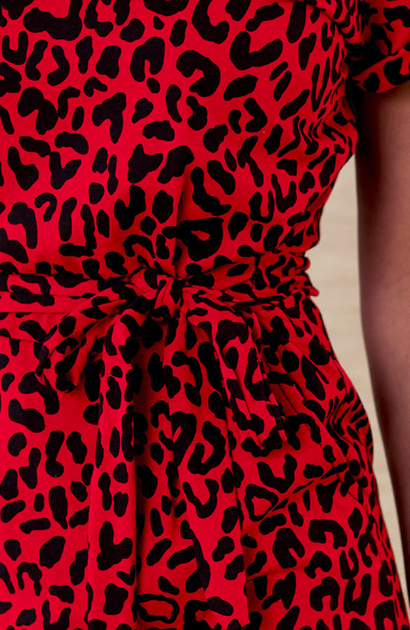 Noa Leopard Strikjurk Rood – shoparchief — foto 5