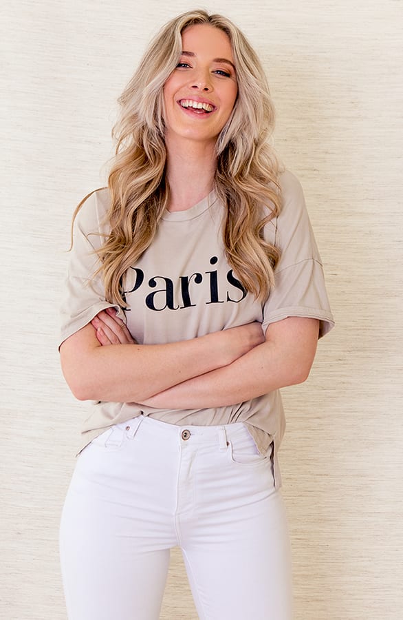 Oversized T-shirt Giselle Taupe – shoparchief