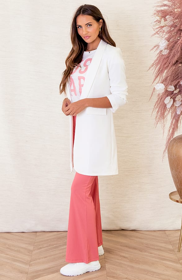 Flared Broek Ribstof Pascalle Koraal – shoparchief — foto 4