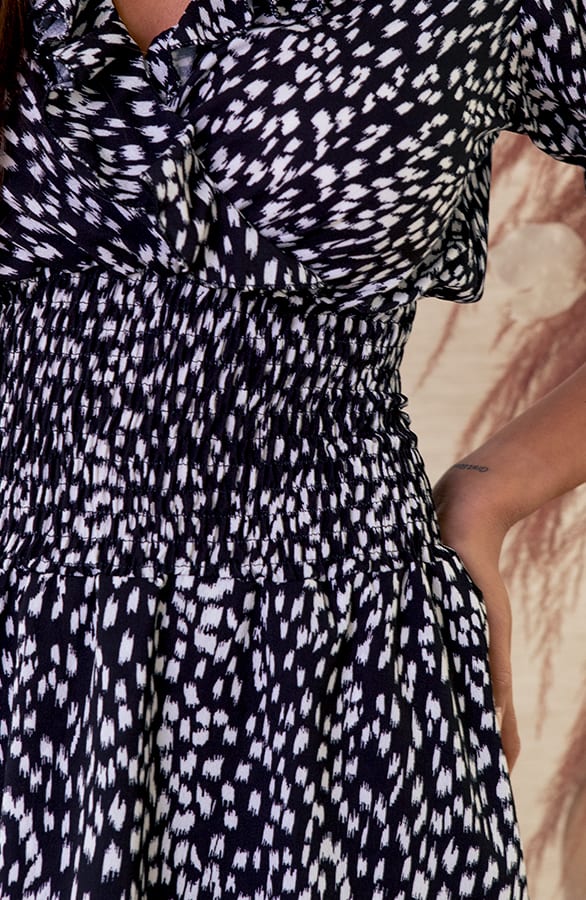 Print Jurk Kort Lindsy Zwart – shoparchief — foto 3