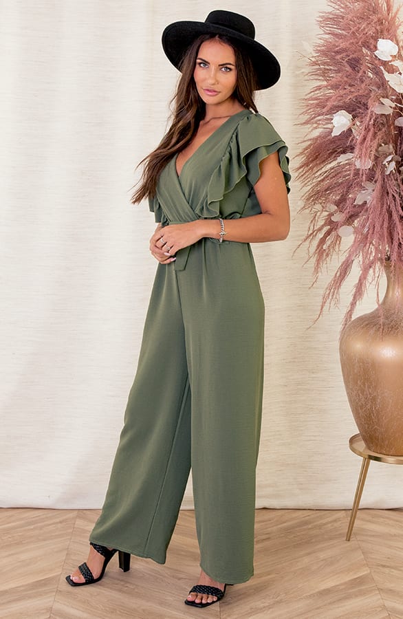 Ruches Jumpsuit Mirre Army – shoparchief