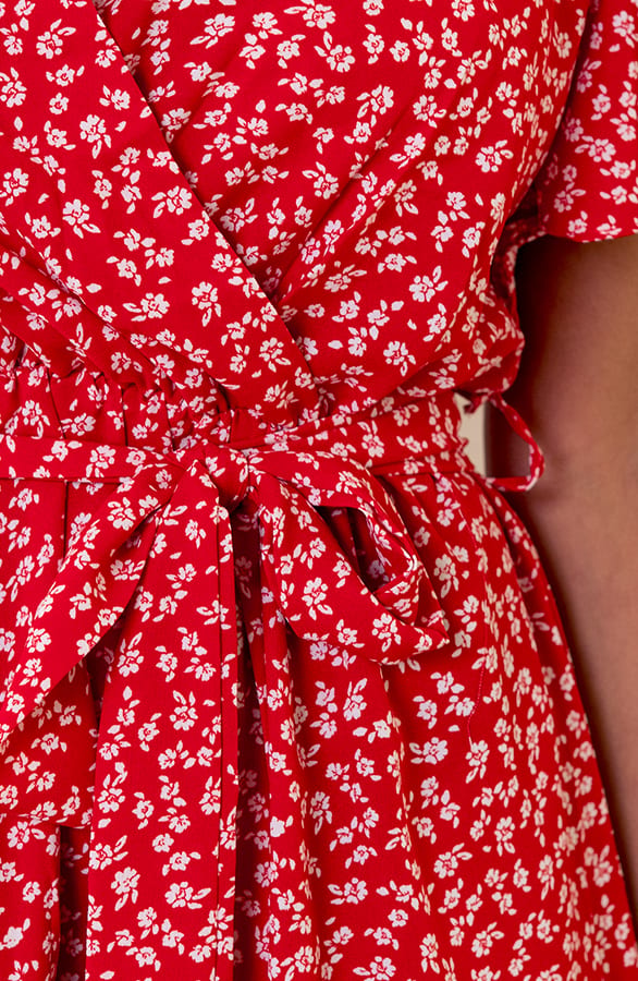 Strikjurk Met Print Dente Rood – shoparchief — foto 4