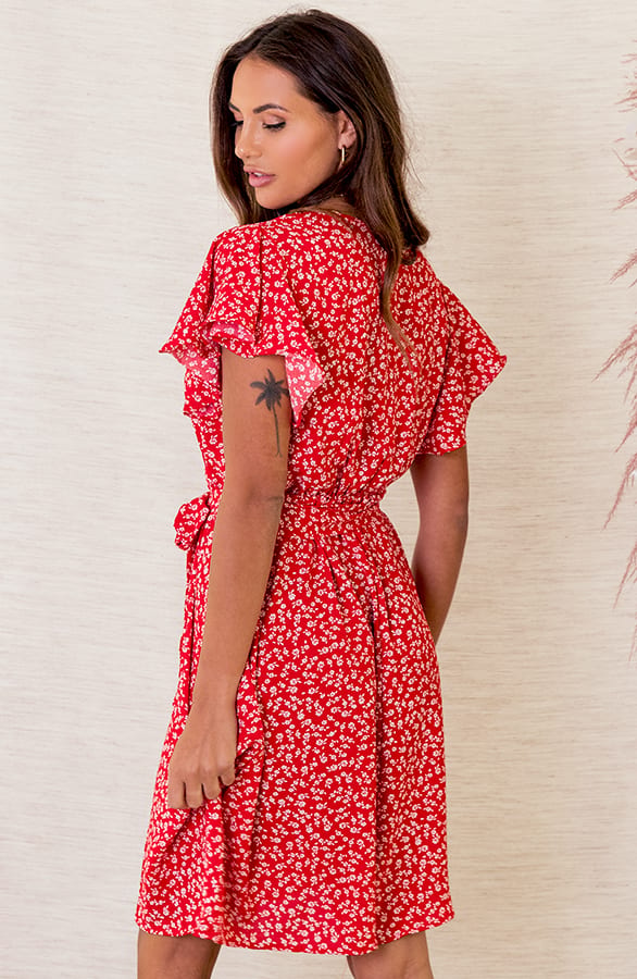 Strikjurk Met Print Dente Rood – shoparchief — foto 3