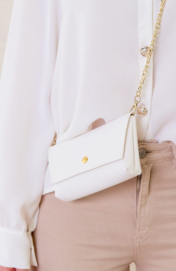 Tasje Met Gouden Ketting Katy Wit – shoparchief