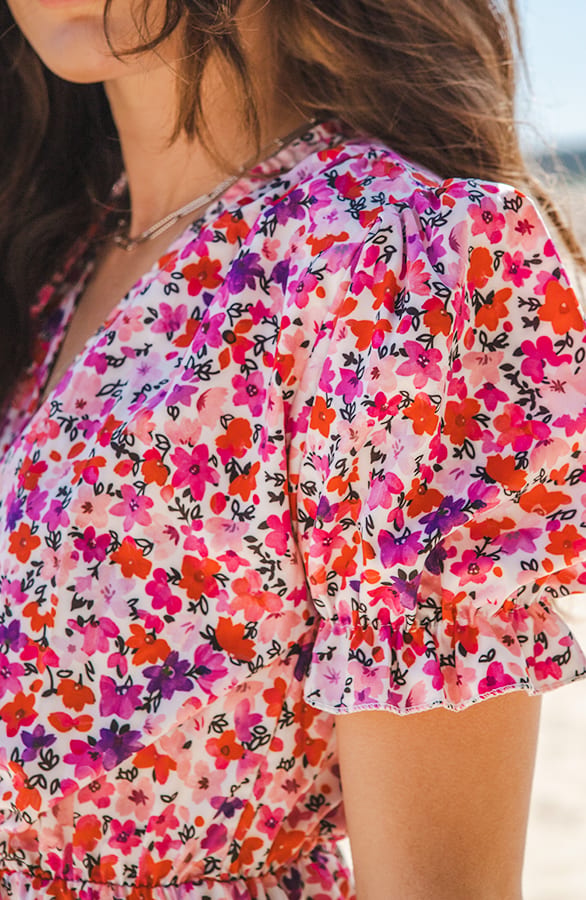 Bloemenprint Jurk Célien Fuchsia – shoparchief — foto 4
