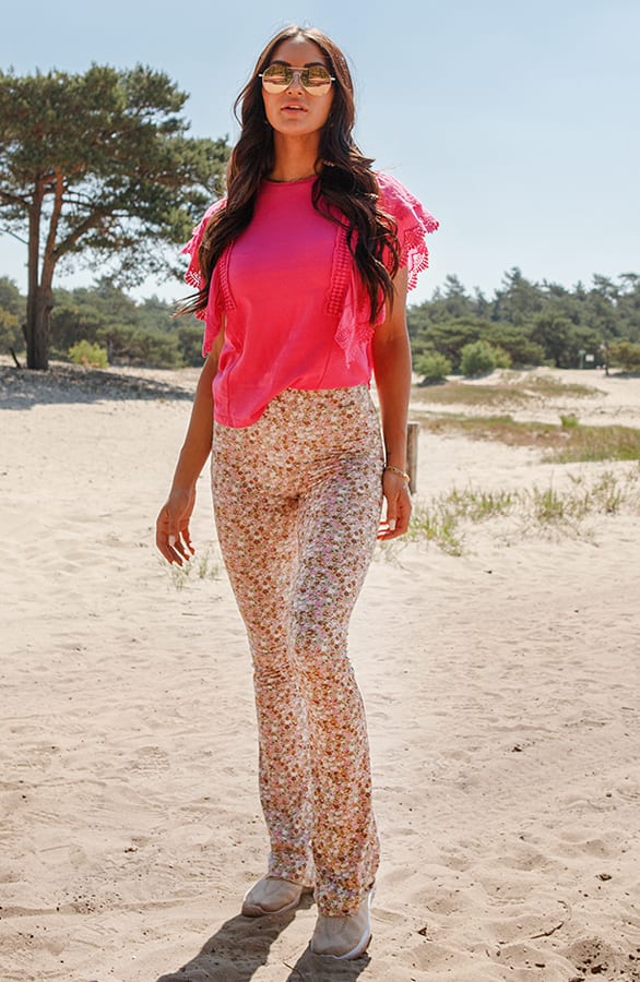 Broderie Ruffle Top Elze Fuchsia – shoparchief — foto 4