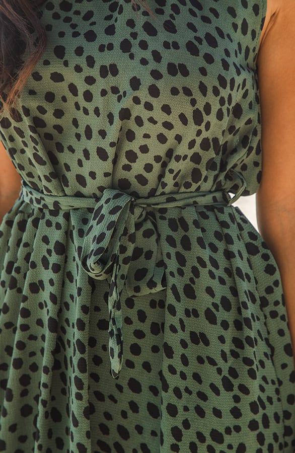 Cheetah Halter Jurk Jynte Army – shoparchief — foto 3