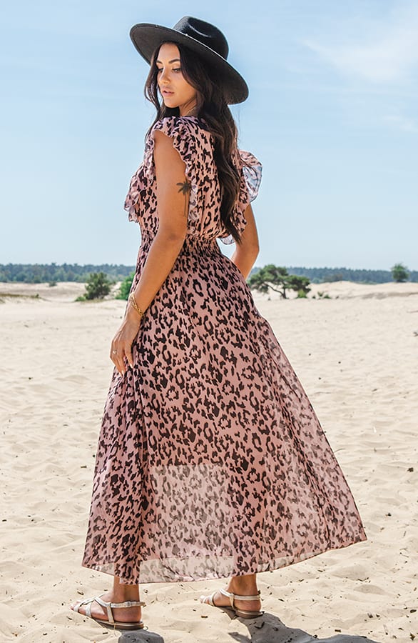 Cheetah Maxi Jurk Jady Roze – shoparchief — foto 3
