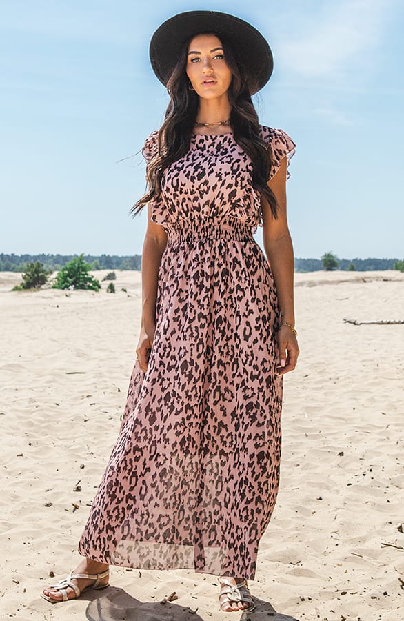Cheetah Maxi Jurk Jady Roze – shoparchief