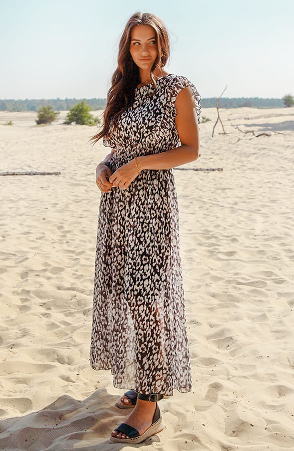 Cheetah Maxi Jurk Jady Zwart Wit – shoparchief — foto 2