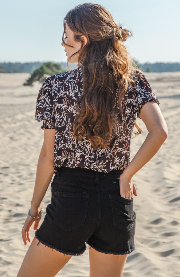 Lynn Top Print Zwart – shoparchief — foto 4