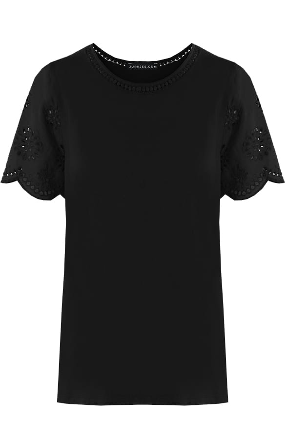 Embroidery T-shirt Jara Zwart – shoparchief