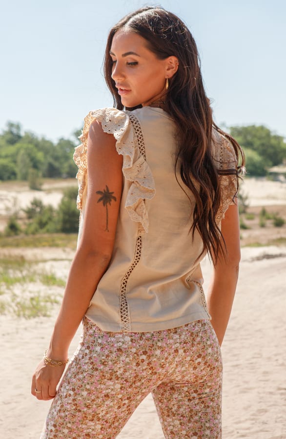 Embroidery Top Diede Beige – shoparchief — foto 2