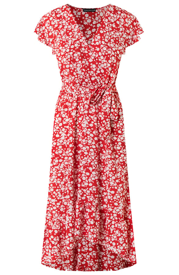 Floral Print Jurk Isabella Rood – shoparchief