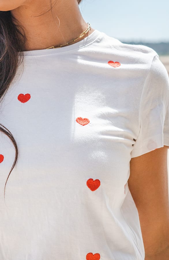 Geborduurde Hartjes Top Nicka Wit Rood – shoparchief — foto 3