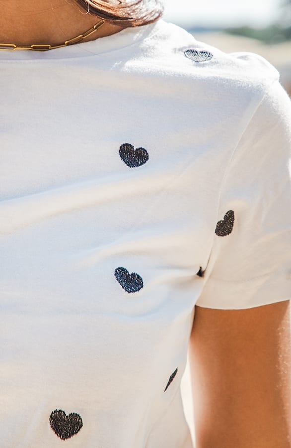 Geborduurde Hartjes Top Nicka Wit Zwart – shoparchief — foto 4