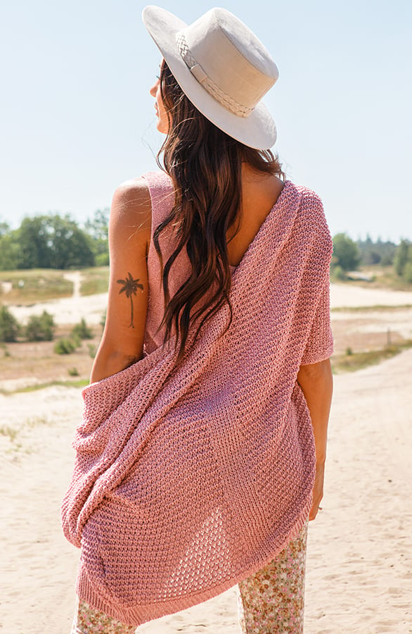 Gehaakt Lurex Vest Aurora Roze – shoparchief — foto 4
