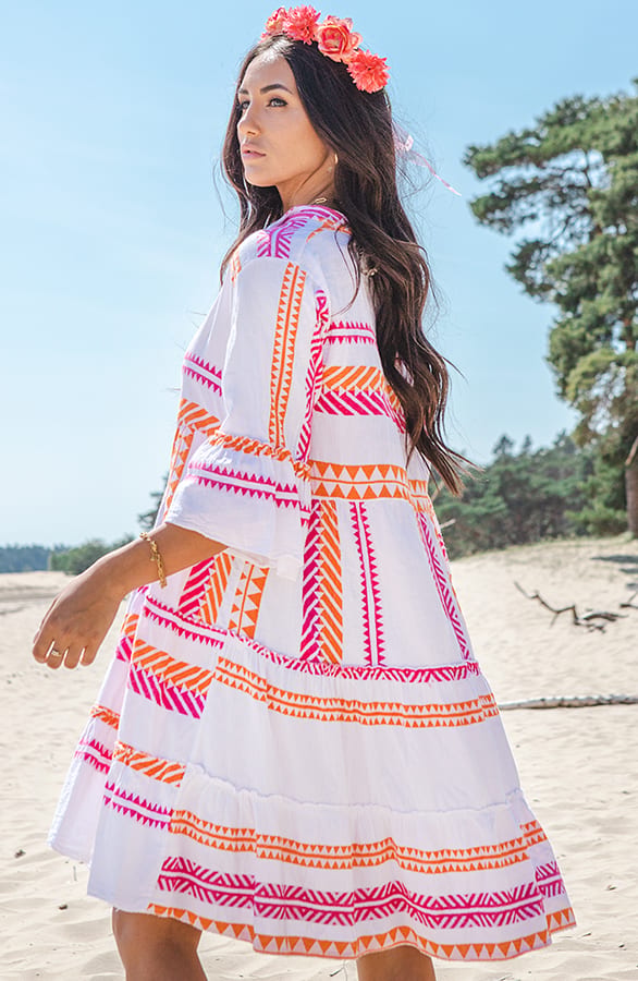 Kelim Tuniek Evy Fuchsia Oranje – shoparchief — foto 3