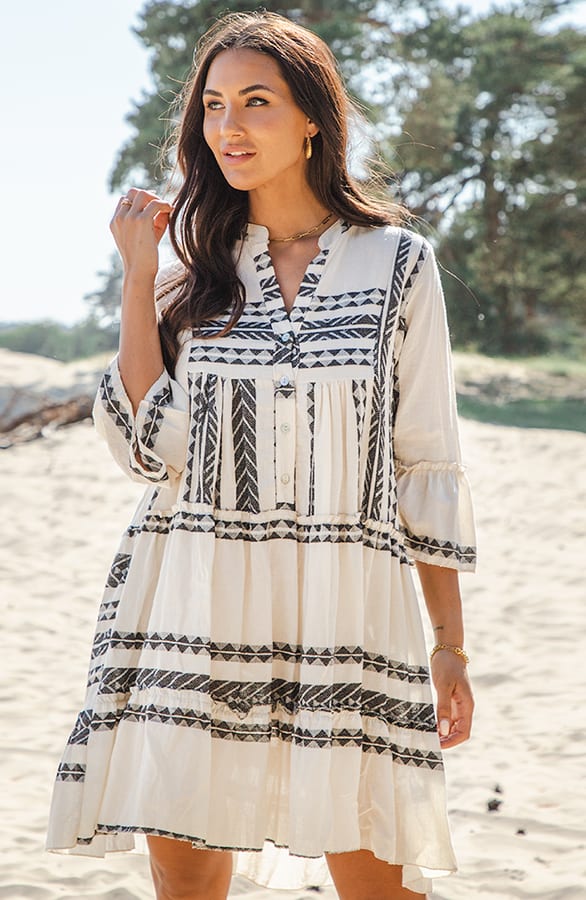 Kelim Tuniek Evy Wit Zwart – shoparchief