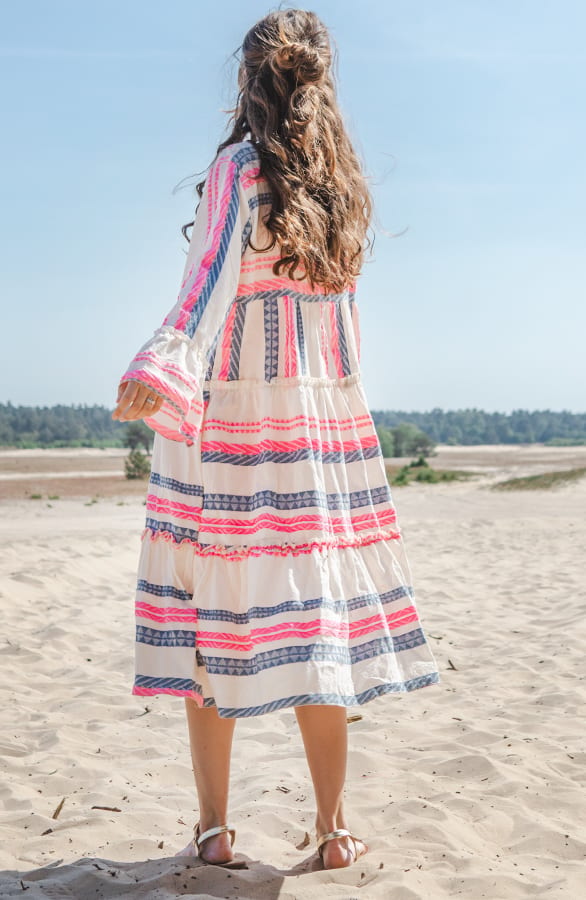 Kelim Tuniek Midi Evy Roze Blauw – shoparchief — foto 2