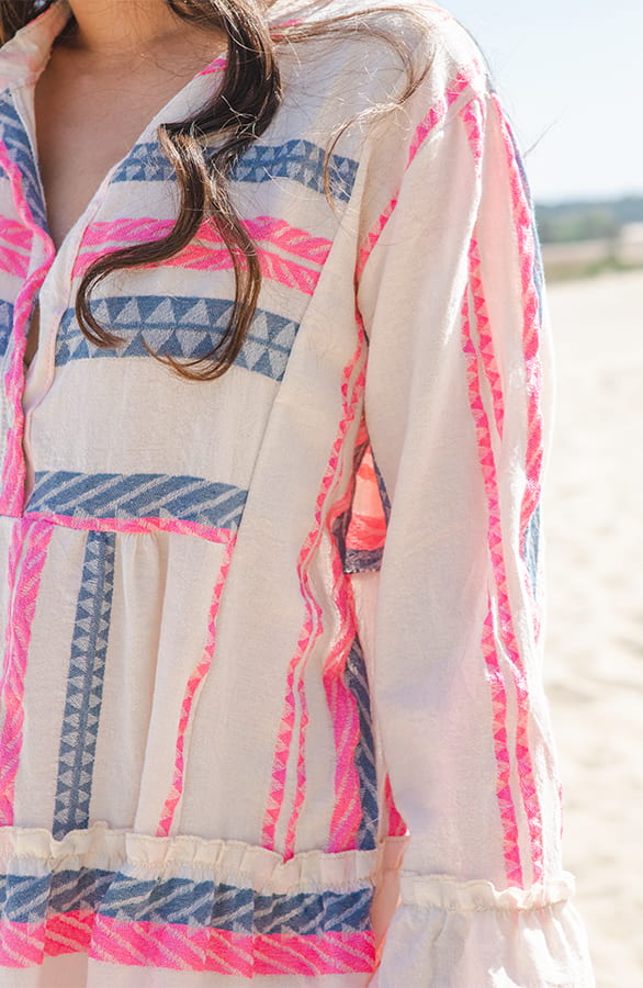 Kelim Tuniek Midi Evy Roze Blauw – shoparchief — foto 3