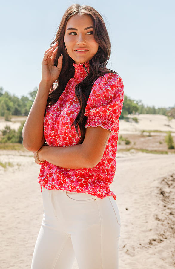 Lynn Top Bloemenprint Roze – shoparchief — foto 2