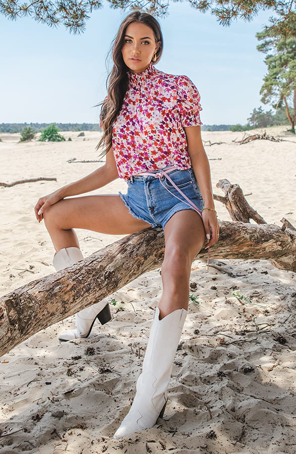 Lynn Top Bloesemprint Roze – shoparchief — foto 4