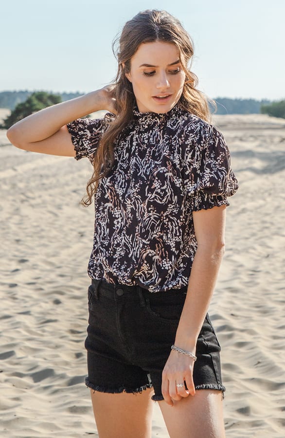 Lynn Top Print Zwart – shoparchief — foto 2