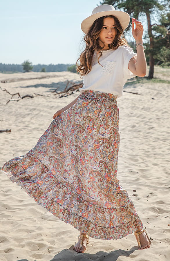 Maxi Rok Ibiza Yasmine Lichtblauw – shoparchief