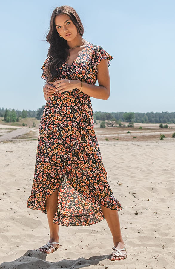 Midi Jurk Bloemenprint Jenny Marine – shoparchief — foto 5