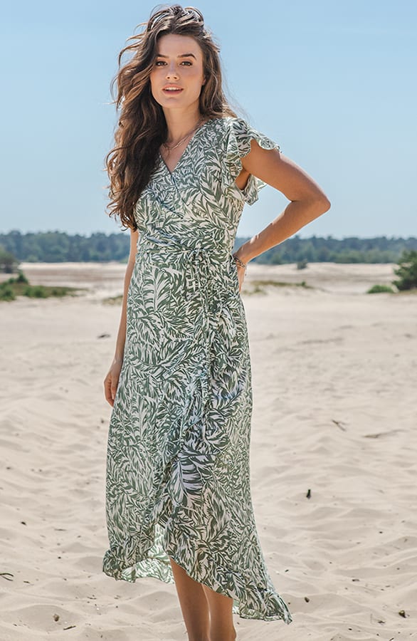 Midi Jurk Leaves Jenny Army – shoparchief