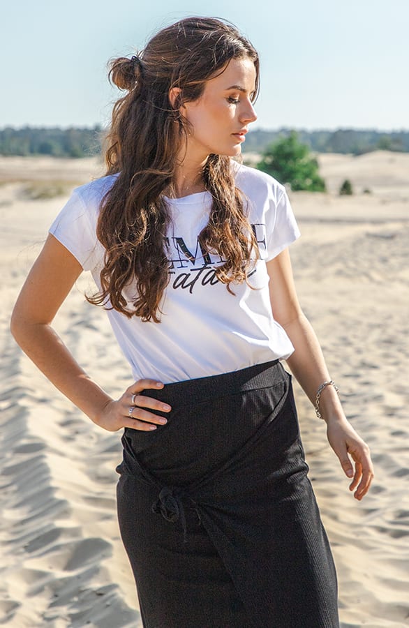 Midi Rok Met Strik Benthe Zwart – shoparchief — foto 3