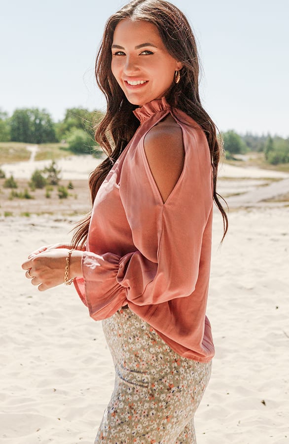 Open Shoulder Blouse Melody Dust Roze – shoparchief — foto 2