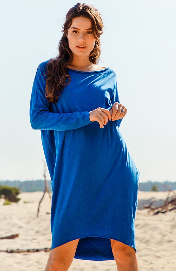 Oversized Jersey Tuniek Ayla Kobalt – shoparchief