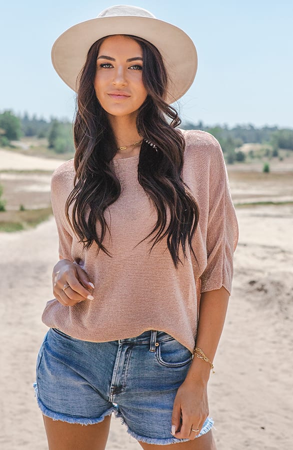 Oversized Lurex Top Jaylin Rose Goud – shoparchief