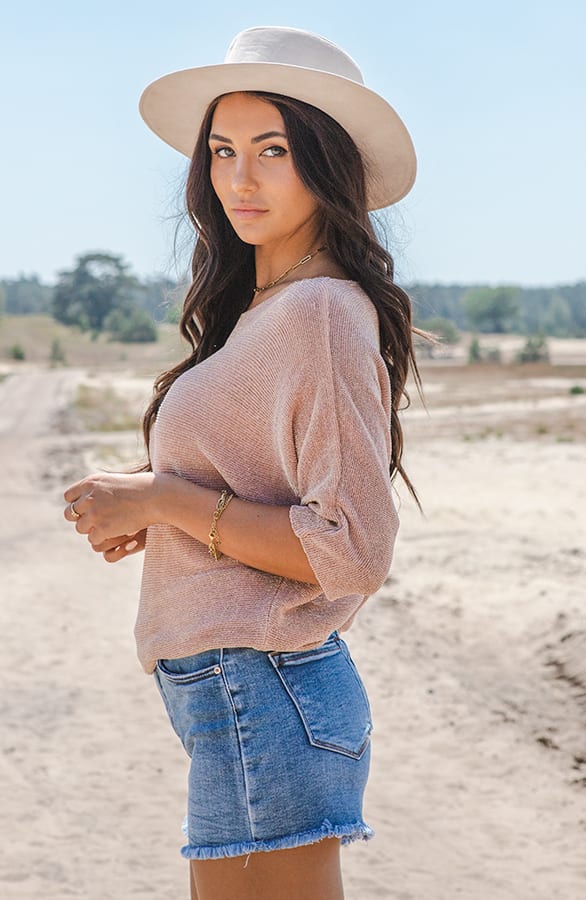 Oversized Lurex Top Jaylin Rose Goud – shoparchief — foto 2