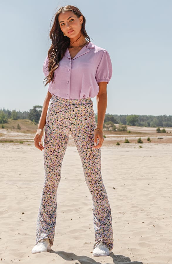 Pof Mouwen Blouse Alysha Lila – shoparchief — foto 2