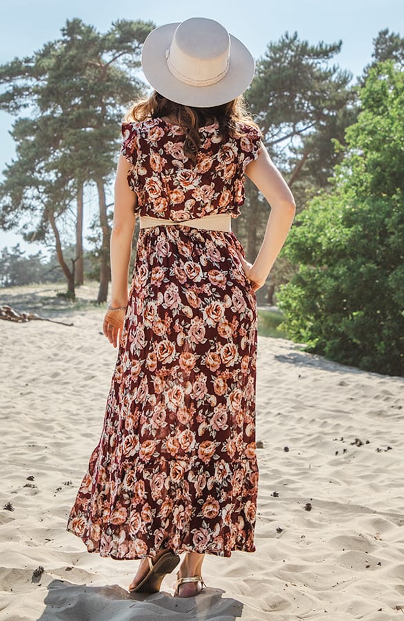 Rozen Ruffle Jurk Jacky Marine Bordeaux – shoparchief — foto 2