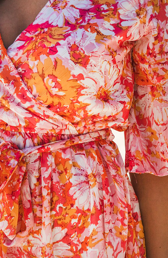 Ruches Bloemen Playsuit Lonneke Roze – shoparchief — foto 3