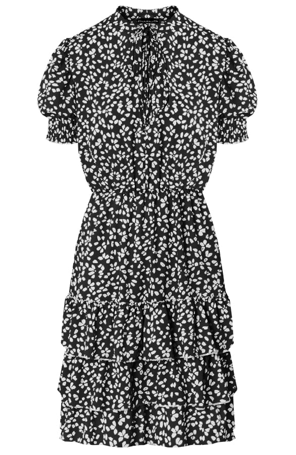 Ruches Jurk Met Print Jelina Zwart Wit – shoparchief — foto 5