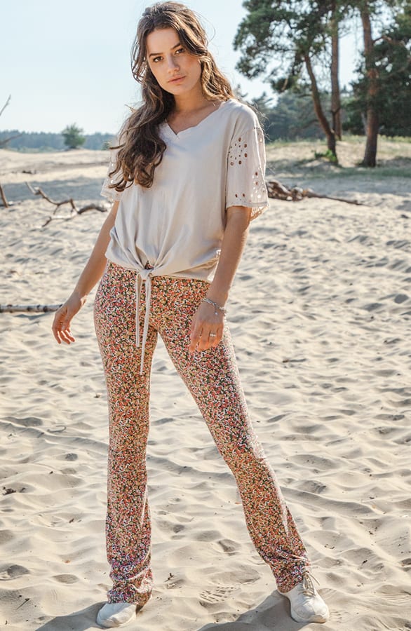 Strik Top Met Embroidery Mouw Vanessa Beige – shoparchief — foto 2
