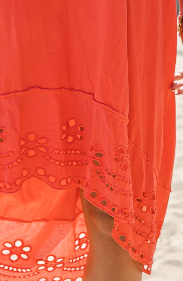 T-shirt Dress Met Embroidery Koraal – shoparchief — foto 4