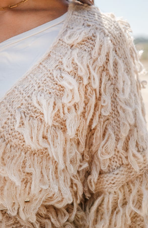 Trendy Gebreid Franjes Vest Veerle Taupe – shoparchief — foto 3