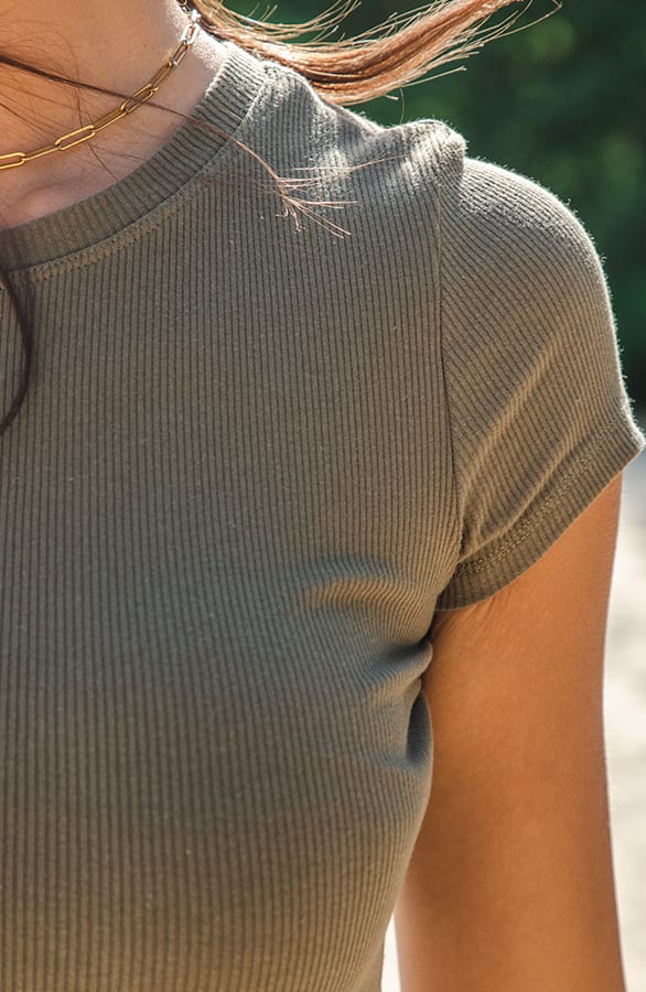 Aansluitende Rib Jurk Iza Army – shoparchief — foto 4
