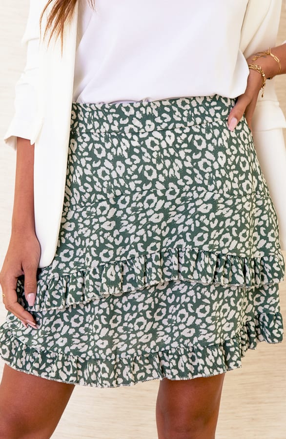Cheetah Rok Isabelle Army – shoparchief