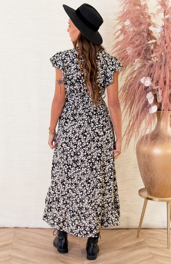 Floral Print Jurk Isabella Zwart – shoparchief — foto 4