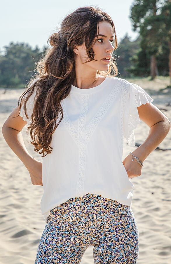 Katoenen Detail Top Jianna Ecru – shoparchief — foto 6